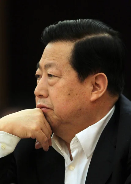 Министр Охраны Окружающей Среды Китая Чжоу Шэнсянь Принял Участие Панельной — стоковое фото