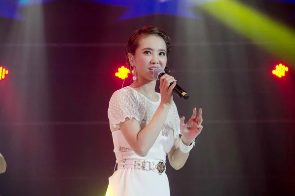 Chanteur Taïwanais Jolin Tsai Participe Gala Chinois Coréen Dans Ville — Photo