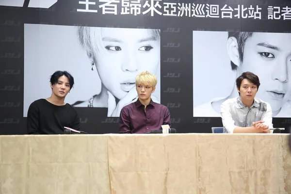 South Korean Pop Group Jyj Attends Press Conference 2014 Asia — Stock Photo, Image