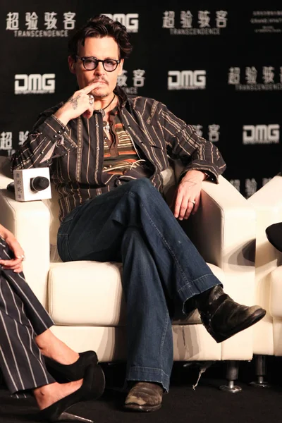 Amerykański Aktor Johnny Depp Bierze Udział Konferencji Prasowej Dla Jego — Zdjęcie stockowe