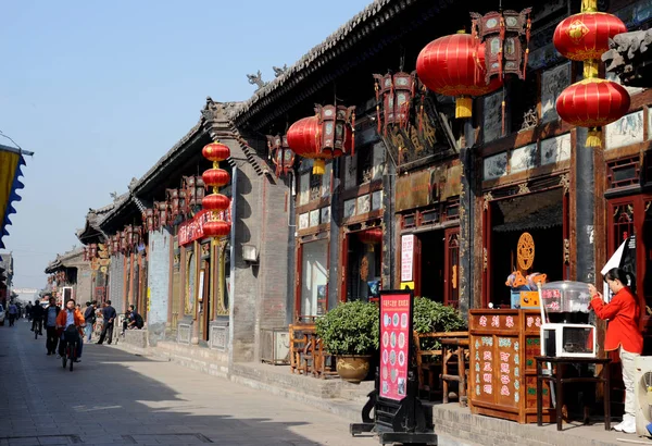 Veduta Una Strada Nell Antica Città Ping Yao Nella Contea — Foto Stock