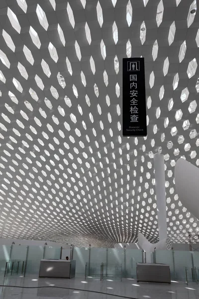 Vista Interior Terminal Aeroporto Internacional Shenzhen Baoan Cidade Shenzhen Sul — Fotografia de Stock