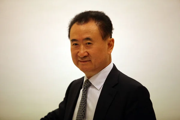 Wang Jianlin Vorsitzender Der Dalian Wanda Gruppe Bei Einem Interview — Stockfoto