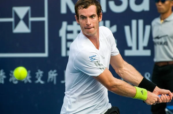 Andy Murray Skottland Returnerar Ett Skott Till Juan Monaco Argentina — Stockfoto