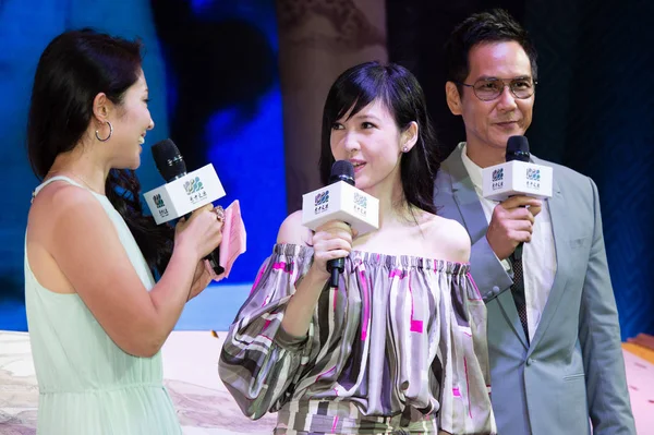 Hong Kong Atriz Vivian Chow Fala Durante Uma Cerimônia Abertura — Fotografia de Stock
