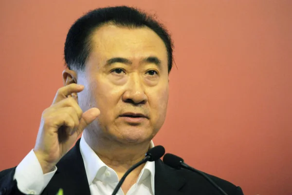 Wang Jianlin Elnöke Dalian Wanda Group Beszél Közben Master Class — Stock Fotó