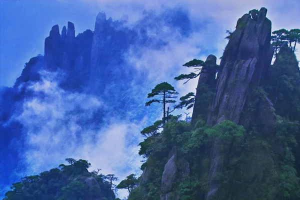 Хмара Туман Зору Горі Санцин Східному Chinas Цзянсі Провінції Вересня — стокове фото