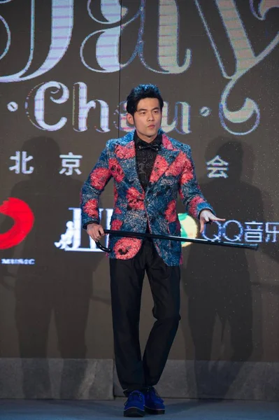Taiwanese Singer Jay Chou Poses Press Conference His New Album — Stock Photo, Image
