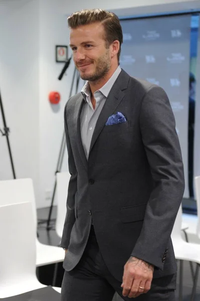 David Beckham Sonríe Durante Evento Promocional David Beckham Bodywear Para —  Fotos de Stock