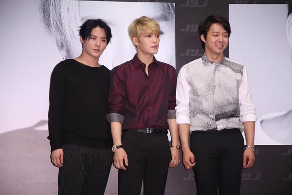 Grupo Pop Surcoreano Jyj Asiste Una Conferencia Prensa Para Gira —  Fotos de Stock