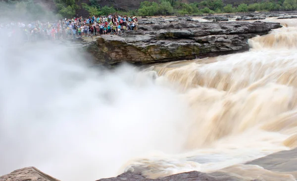 Vue Cascade Hukou Sur Fleuve Jaune Dans Comté Province Shanxi — Photo