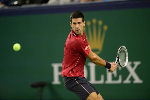 Novak Djokovic Serbia Prepares Return Shot David Ferrer Spain Quarterfinal — Stock Photo, Image