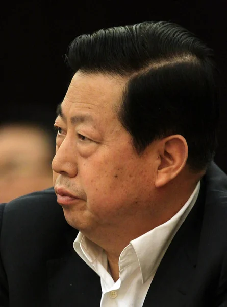 Министр Охраны Окружающей Среды Китая Чжоу Шэнсянь Принял Участие Панельной — стоковое фото