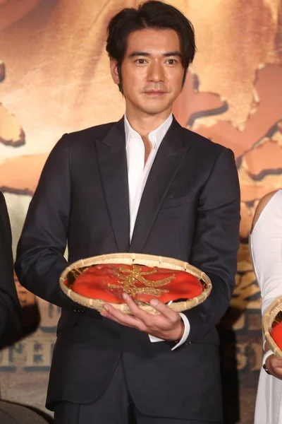 Tchajwanský Herce Takeshi Kaneshiro Představuje Tiskové Konferenci Svého Nového Filmu — Stock fotografie