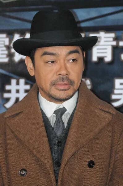 香港演员肖恩 2年1月4日在中国上海为新片 消失的子弹 举行新闻发布会时被拍到 — 图库照片