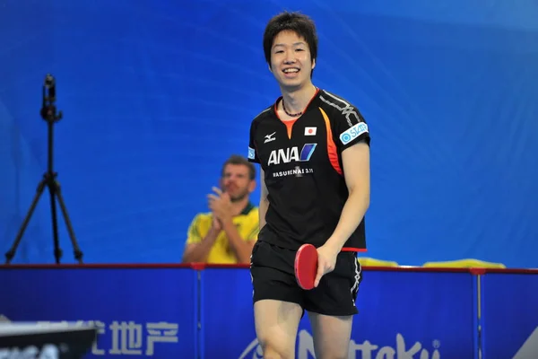 Jun Mizutani Japan Reacts Competes His Australian Counterpart Mens Singles — ストック写真