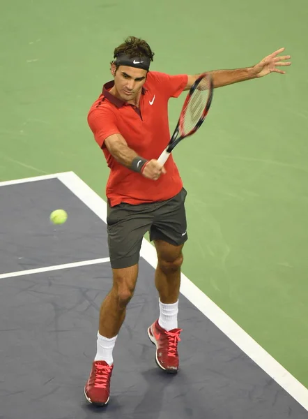 Roger Federer Aus Der Schweiz Trifft Halbfinale Des Herren Einzel — Stockfoto