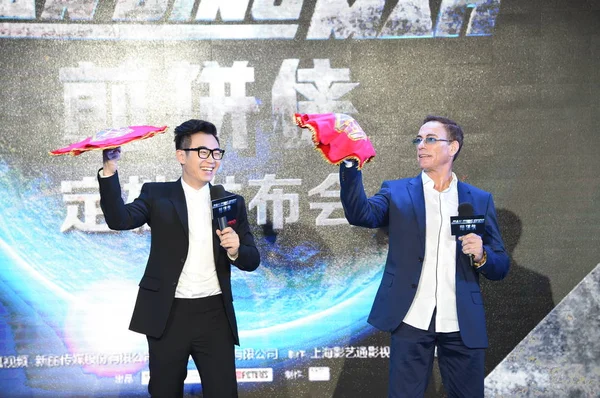 中国での パンケーキ男 の映画の記者会見 2014 日に米国ハリウッド アクション スター ジャン クロード ヴァン — ストック写真