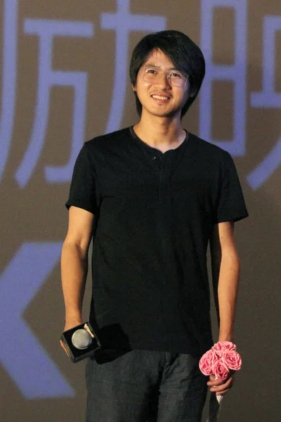 Escritor Director Chino Han Han Asiste Una Conferencia Prensa Para —  Fotos de Stock
