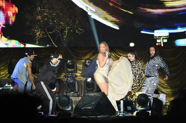 Cantante Estadounidense Mariah Carey Actúa Concierto Pekín China Octubre 2014 — Foto de Stock