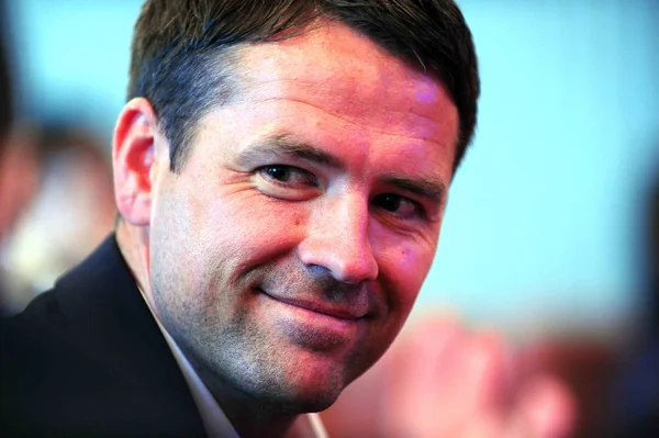 English Soccer Star Michael Owen Smiles Prees Conferenc Promotional Event — Stock Photo, Image