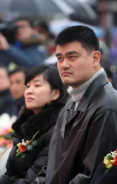 Retired Chinese Basketball Superstar Yao Ming His Wife Seen Chengdu — Stock Photo, Image