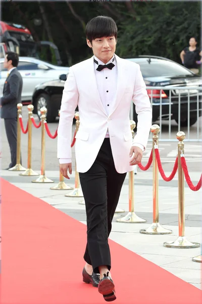 2014 2014年ソウル国際ドラマ授賞式ソウル 南朝鮮のレッド カーペットに到着した韓国の人気俳優カン エジン — ストック写真