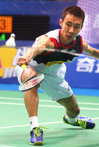 Jugador Bádminton Malayo Lee Chong Wei Contraataca Durante Las Finales — Foto de Stock