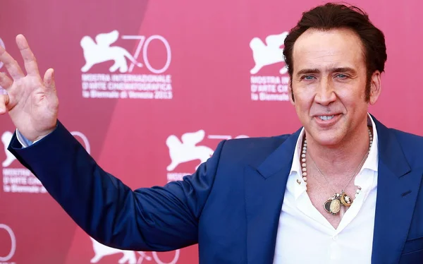 American Actor Nicolas Cage Poses Press Conference His Film Joe — Stock Photo, Image