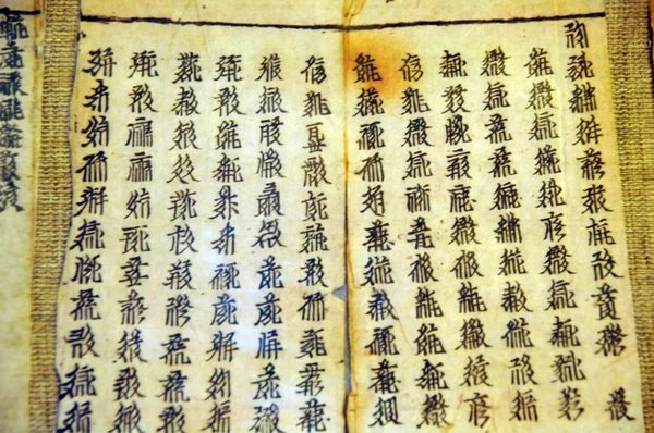 Script Tangut Karakterek Jelennek Meg Wuwei Tangut Múzeum Wuwei Város — Stock Fotó