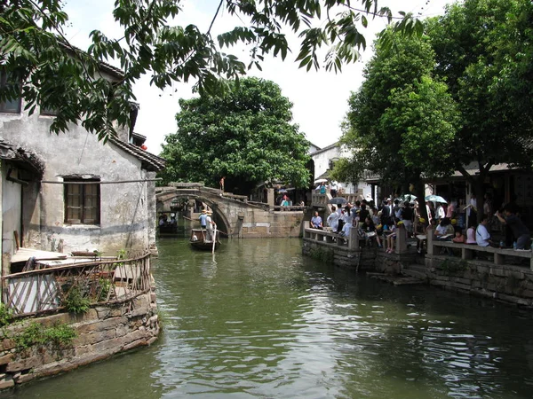 Vista Puerta Jiaomen Los Jardines Clásicos Suzhou Ciudad Suzhou Este — Foto de Stock