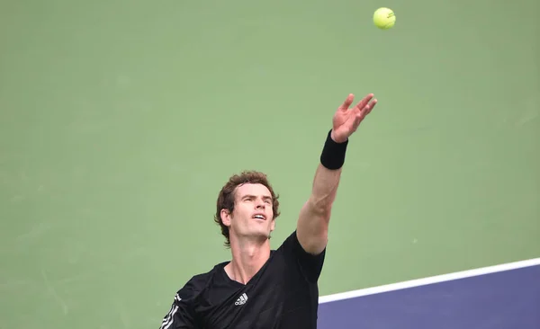 Andy Murray Gran Bretaña Sirve Contra David Ferrer España Tercera — Foto de Stock