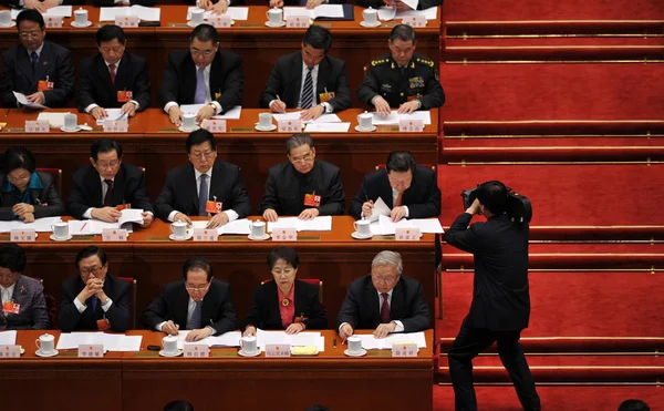 Jefe Ejecutivo Hong Kong Leung Chun Ying Segundo Derecha Fila —  Fotos de Stock