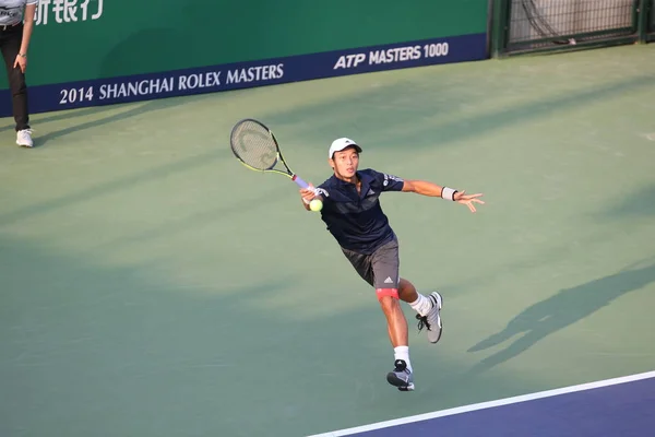 Kínai Taipei Jen Hsun Visszatér Egy Lövés Horvátország Ivo Karlovic — Stock Fotó