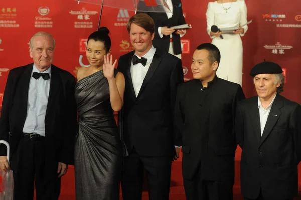 Réalisateur Britannique Tom Hooper Centre Actrice Chinoise Nan Deuxième Gauche — Photo