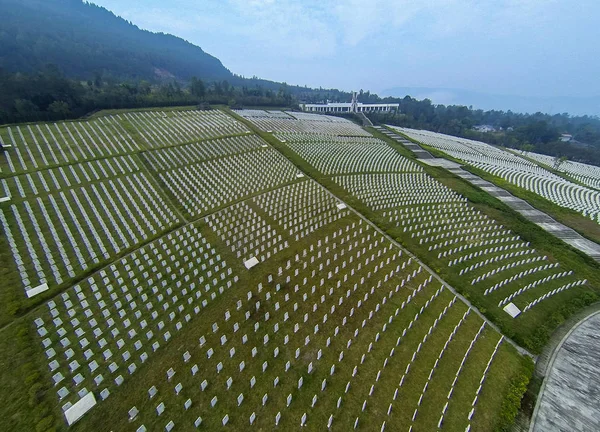 Aerial View Tombs Martyrs Red Army Martyrs Cemetery Sichuan Shaanxi — Stock Photo, Image