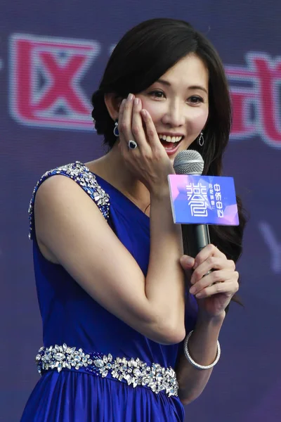 Tchajwanskou Herečkou Lin Chi Ling Reaguje Během Propagační Akce Pro — Stock fotografie