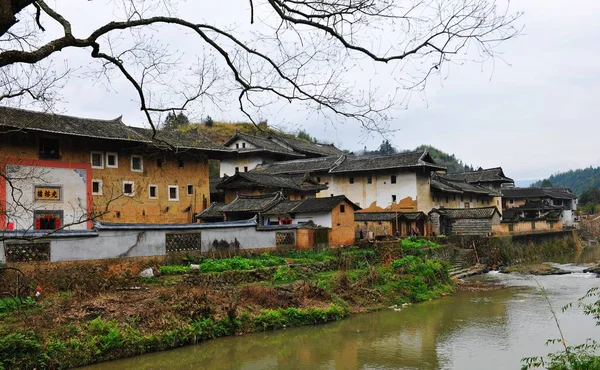 Blick Auf Tulpenförmige Oder Irdene Gebäude Yongding County Südostchina Provinz — Stockfoto