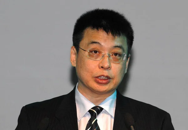 File Pan Yue Majd Igazgatóhelyettese Állami Környezetvédelmi Igazgatóság Beszél Során — Stock Fotó