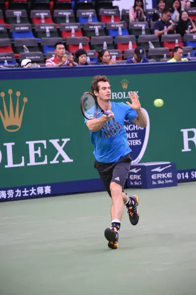 Brit Tenisz Csillag Andy Murray Részt Vesz Egy Edzés 2014 — Stock Fotó