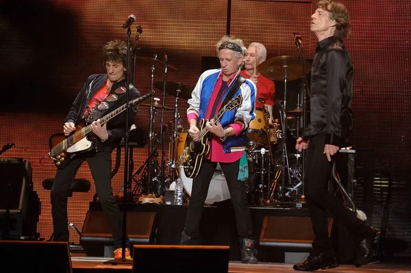 Los Miembros Banda Rock Inglesa Rolling Stones Presentan Concierto Gira — Foto de Stock