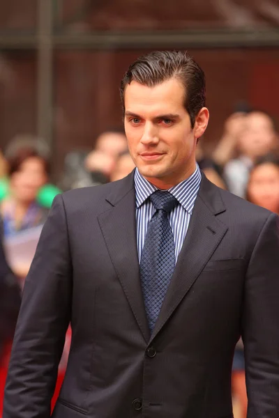 Actor Británico Henry Cavill Posa Mientras Llega Una Conferencia Prensa — Foto de Stock