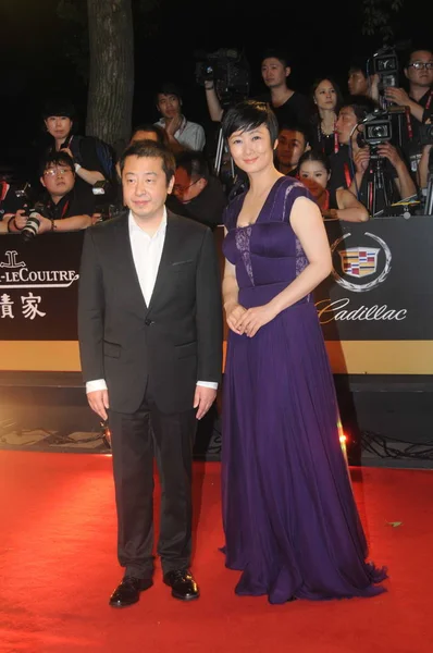 Chinese Regisseur Jia Zhangke Links Zijn Vrouw Actrice Zhao Tao — Stockfoto