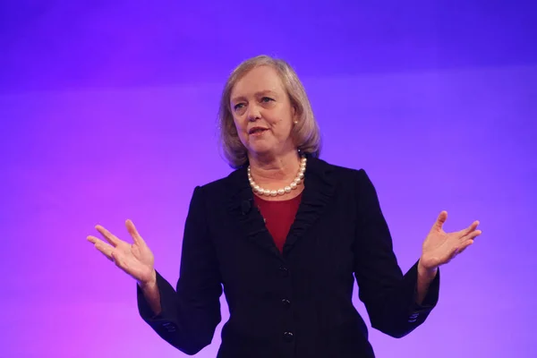 Генеральный Директор Hewlett Packard Мег Уитман Meg Whitman Выступает Речью — стоковое фото