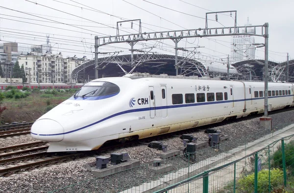 Crh China Railway High Speed Pociąg Bullet Działa Shanghaicnanjing Kolejowy — Zdjęcie stockowe