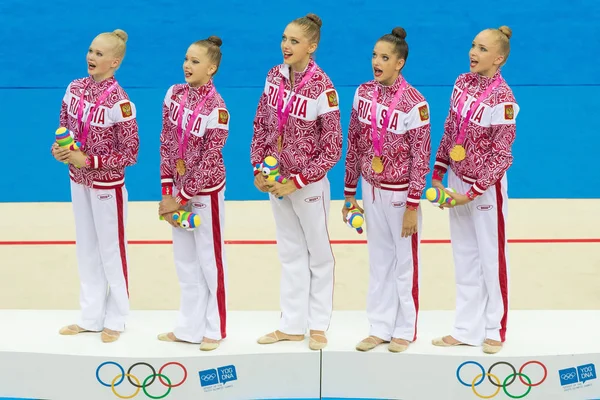 Desde Izquierda Medallistas Oro Daria Anenkova Daria Dubova Victoria Ilina —  Fotos de Stock