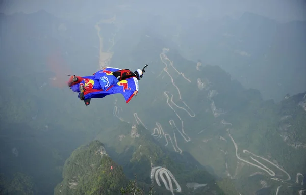 Wingsuit Flieren Tävlar Red Bull Wwl China Grand Prix Tianmen — Stockfoto