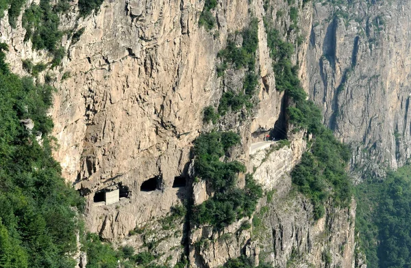 Widok Tunelu Guoliang Przez Góry Wanxian Taihang Shan Gminie Huixian — Zdjęcie stockowe