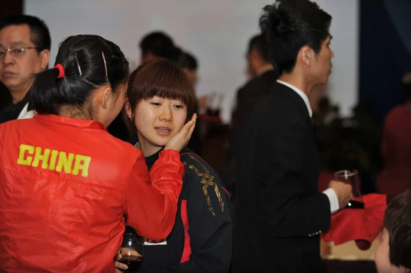 Çinli Masa Tenisi Yıldız Liu Shiwen Sol Vuruş Onun Japon — Stok fotoğraf
