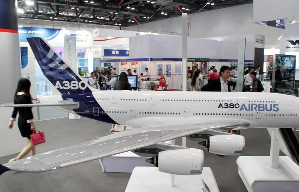 Avião Modelo Airbus A380 Exibido Durante 15Th China Aviation Expo — Fotografia de Stock